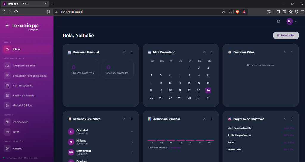Terapiapp Vista Computador